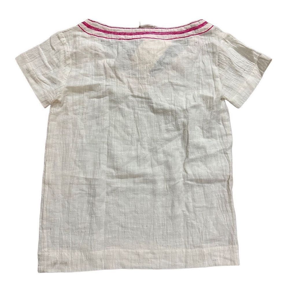 NEW Lemlem Bella Tee 100% cotton white pink trim sz small - Picture 2 of 6